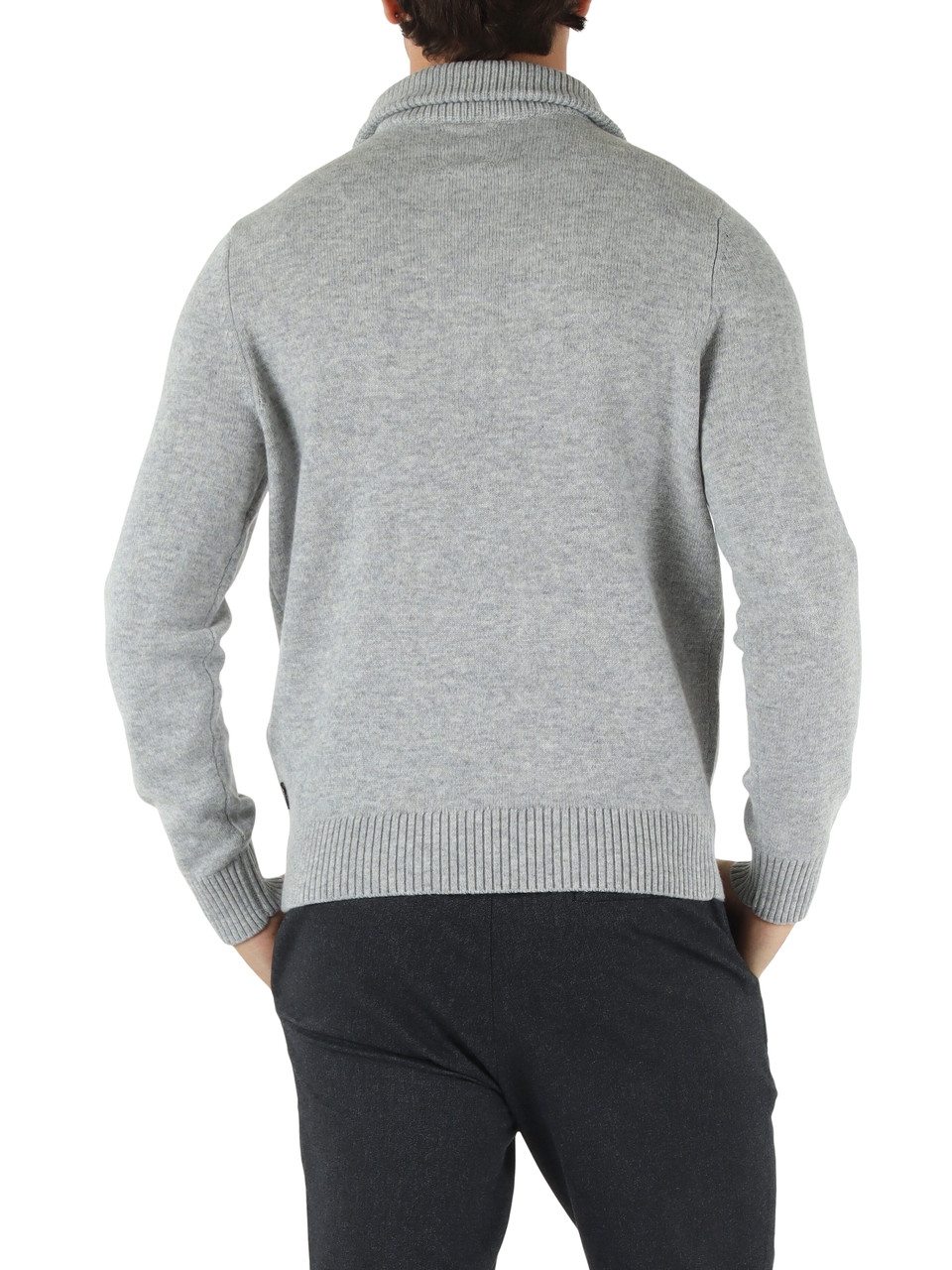 GRIGIO | Maglia mezza zip YECLO in lana