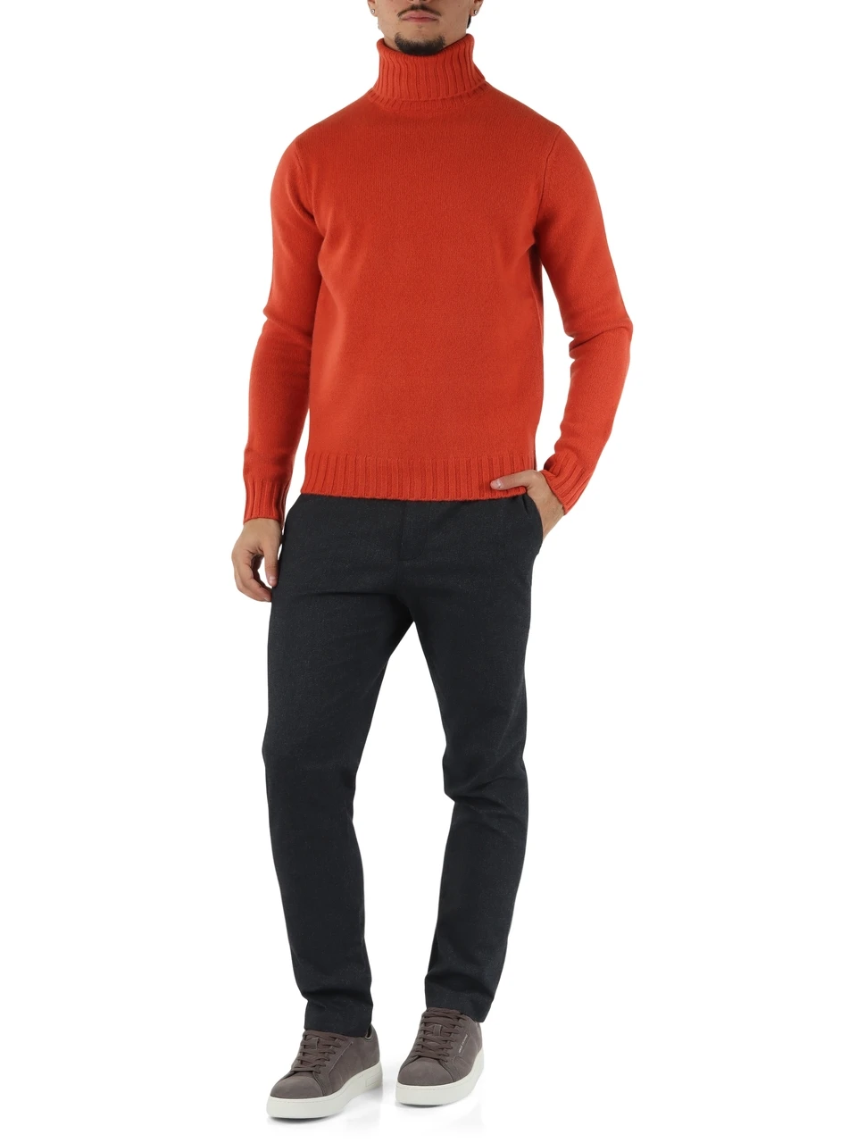 ARANCIONE | Maglia collo alto BRUN in lana