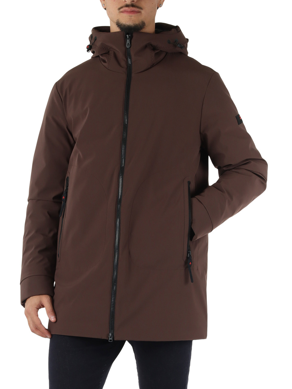 MARRONE | Giacca tre quarti con cappuccio METIDE SRTR GRS 02