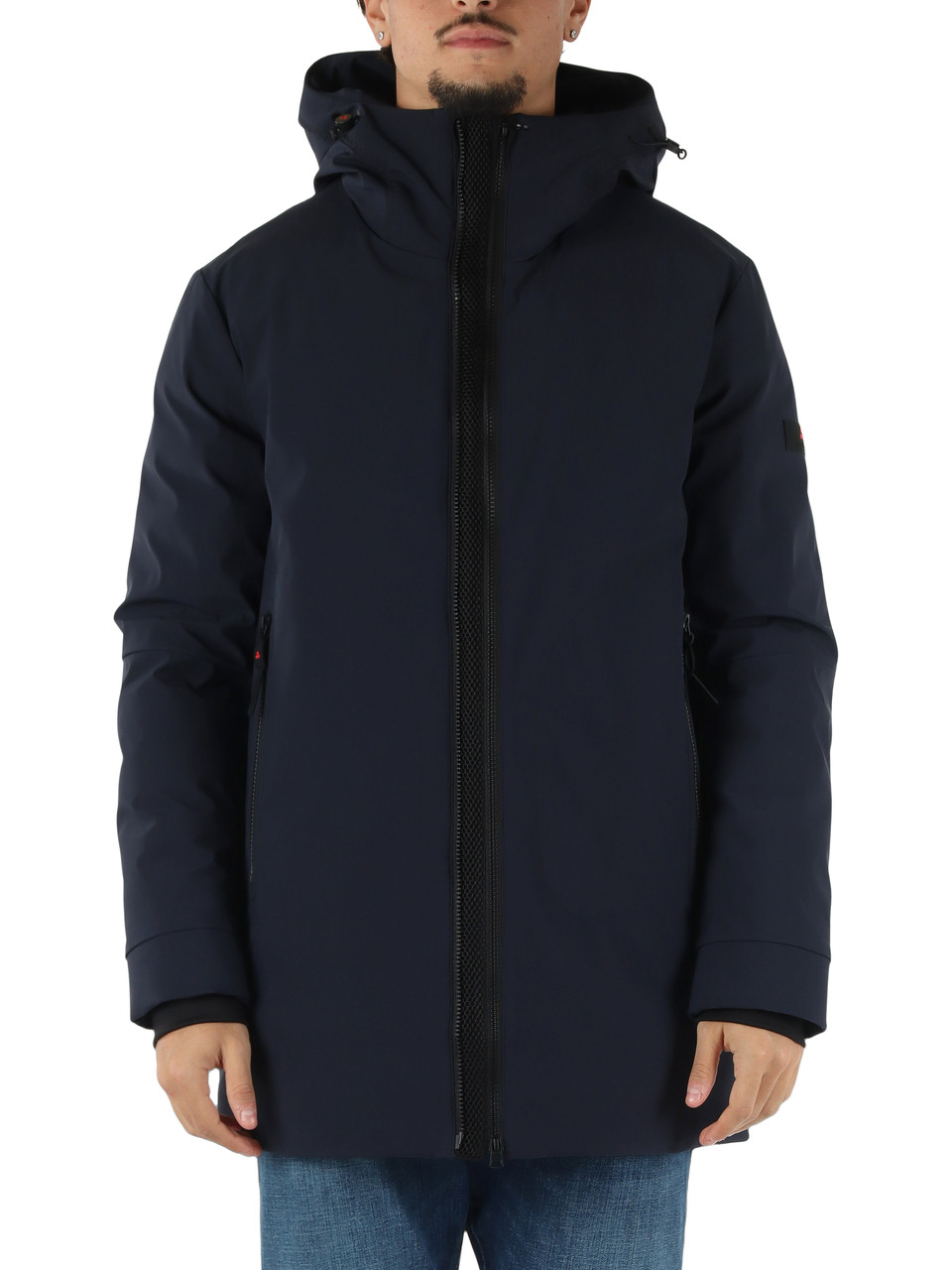 BLU SCURO | Giacca tre quarti con cappuccio METIDE SRTR GRS 02