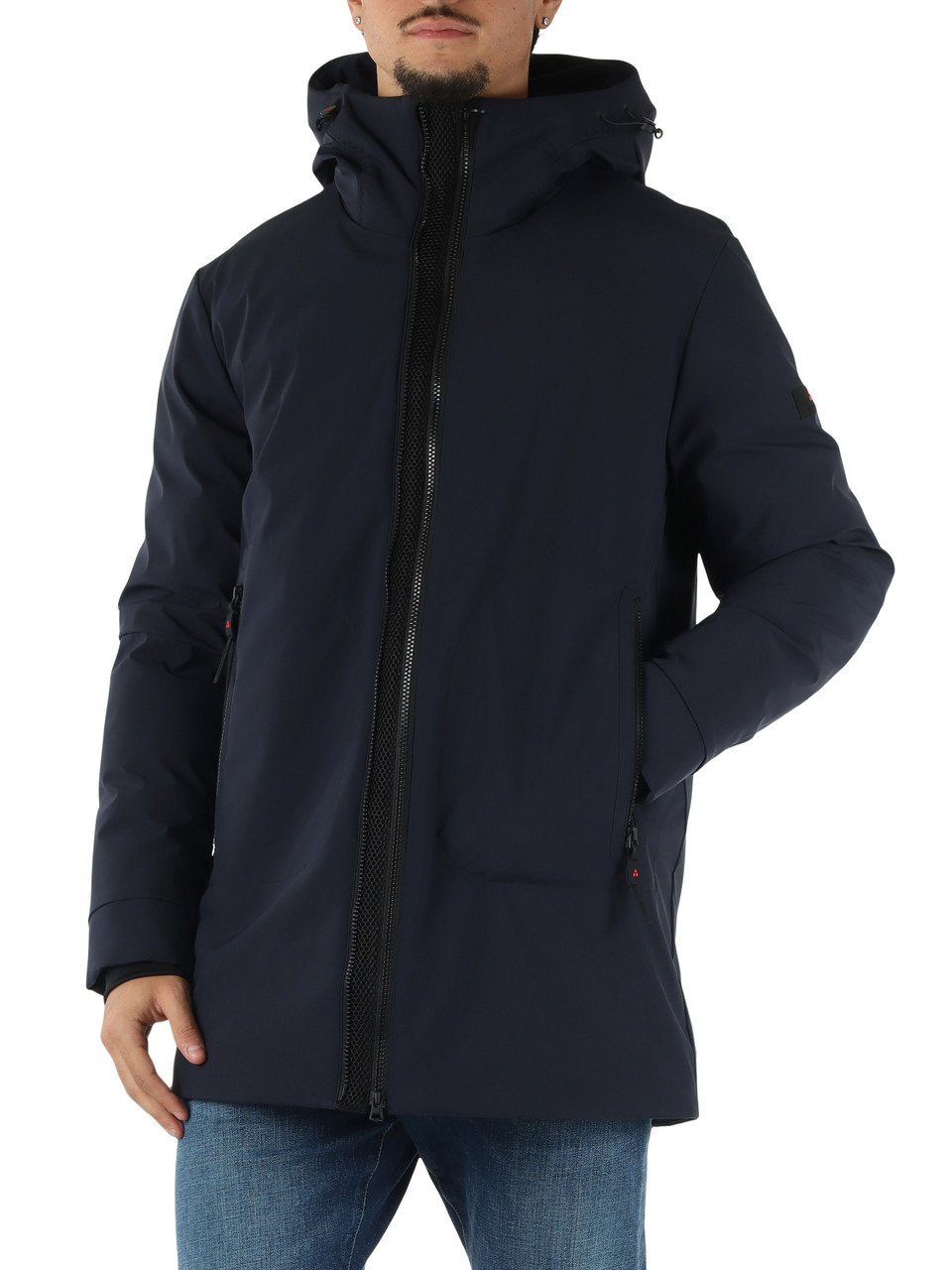 BLU SCURO | Giacca tre quarti con cappuccio METIDE SRTR GRS 02