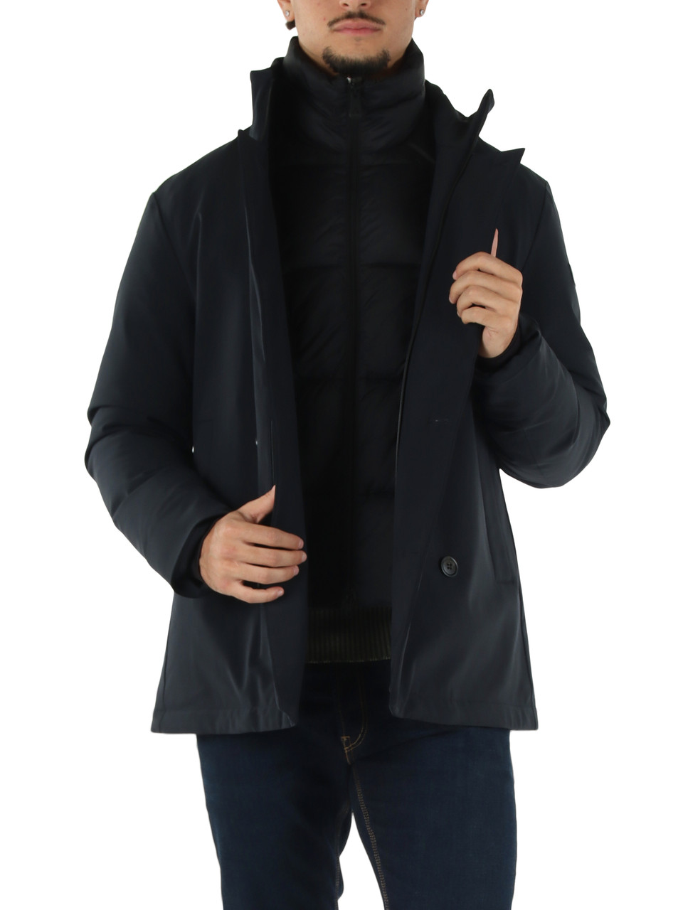 BLU SCURO | Piumino effetto doppiopetto MILITAO TJ GRS 02