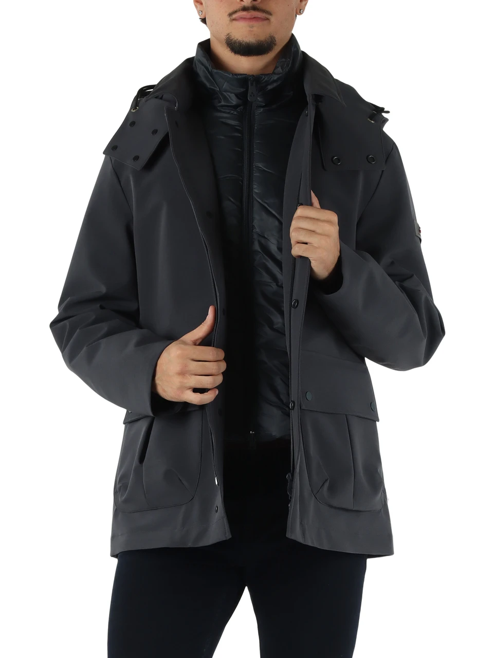 BLU SCURO | Giacca con cappuccio SARTHE KSM