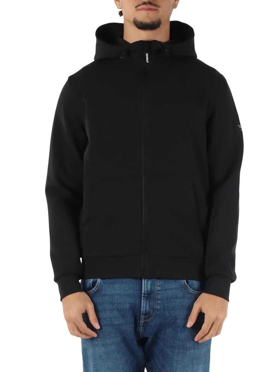NERO | Felpa AGADIR con zip e cappuccio
