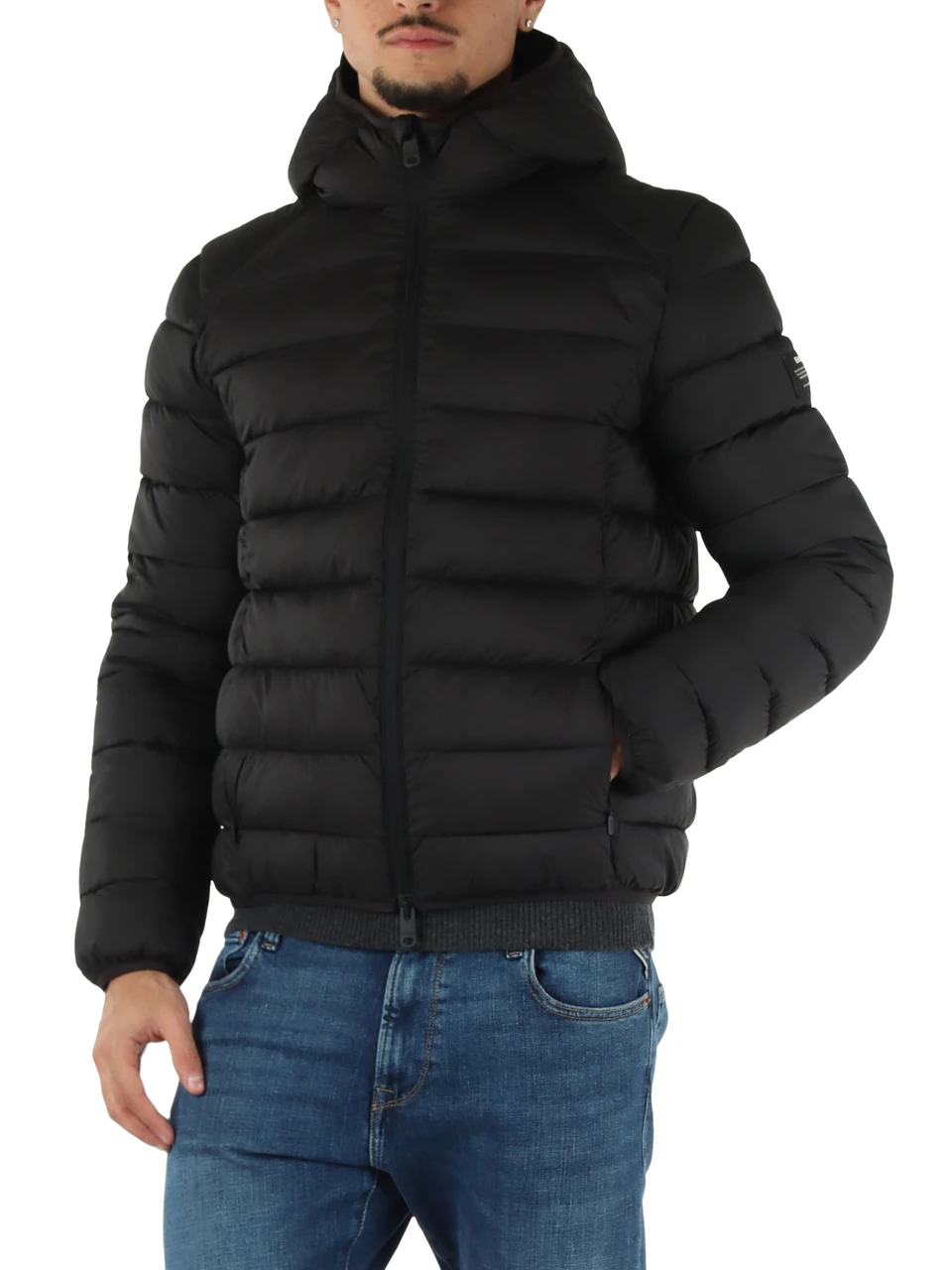NERO | Giubbino trapuntato con cappuccio ASPENALF Primaloft
