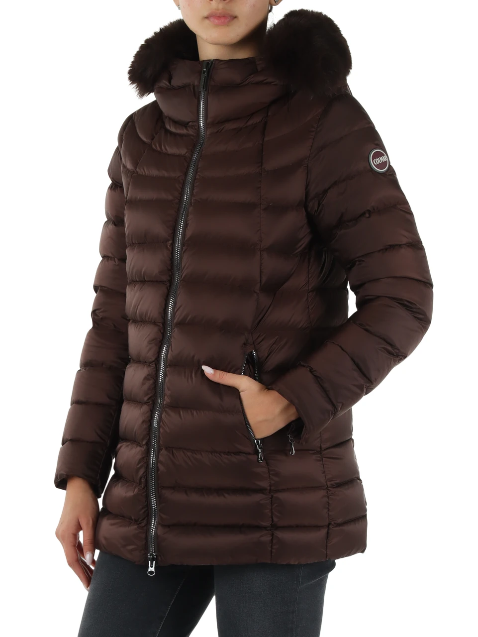 MARRONE | Piumino trapuntato DELUXE con cappuccio
