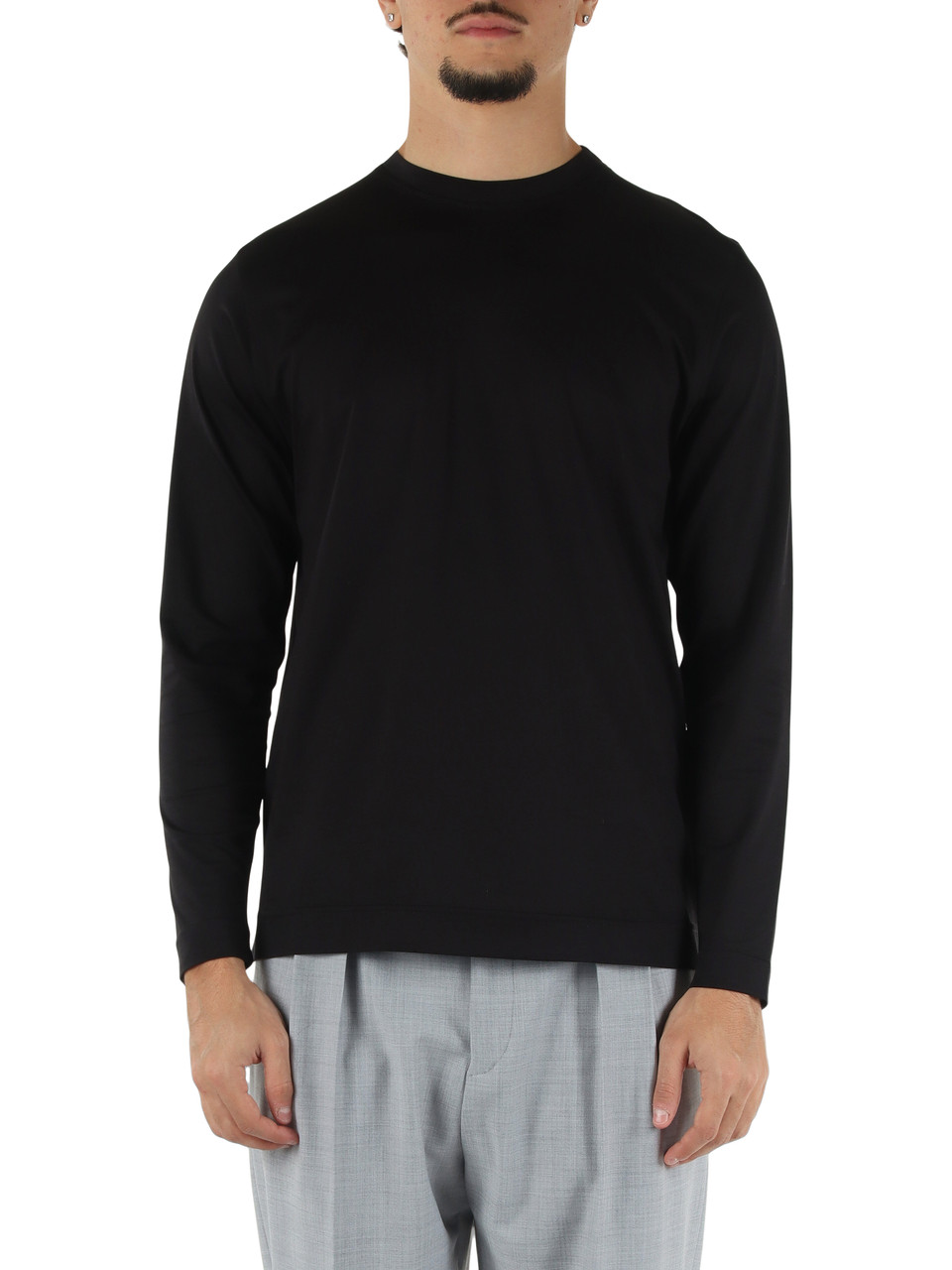 NERO | T-shirt manica lunga regular fit in cotone