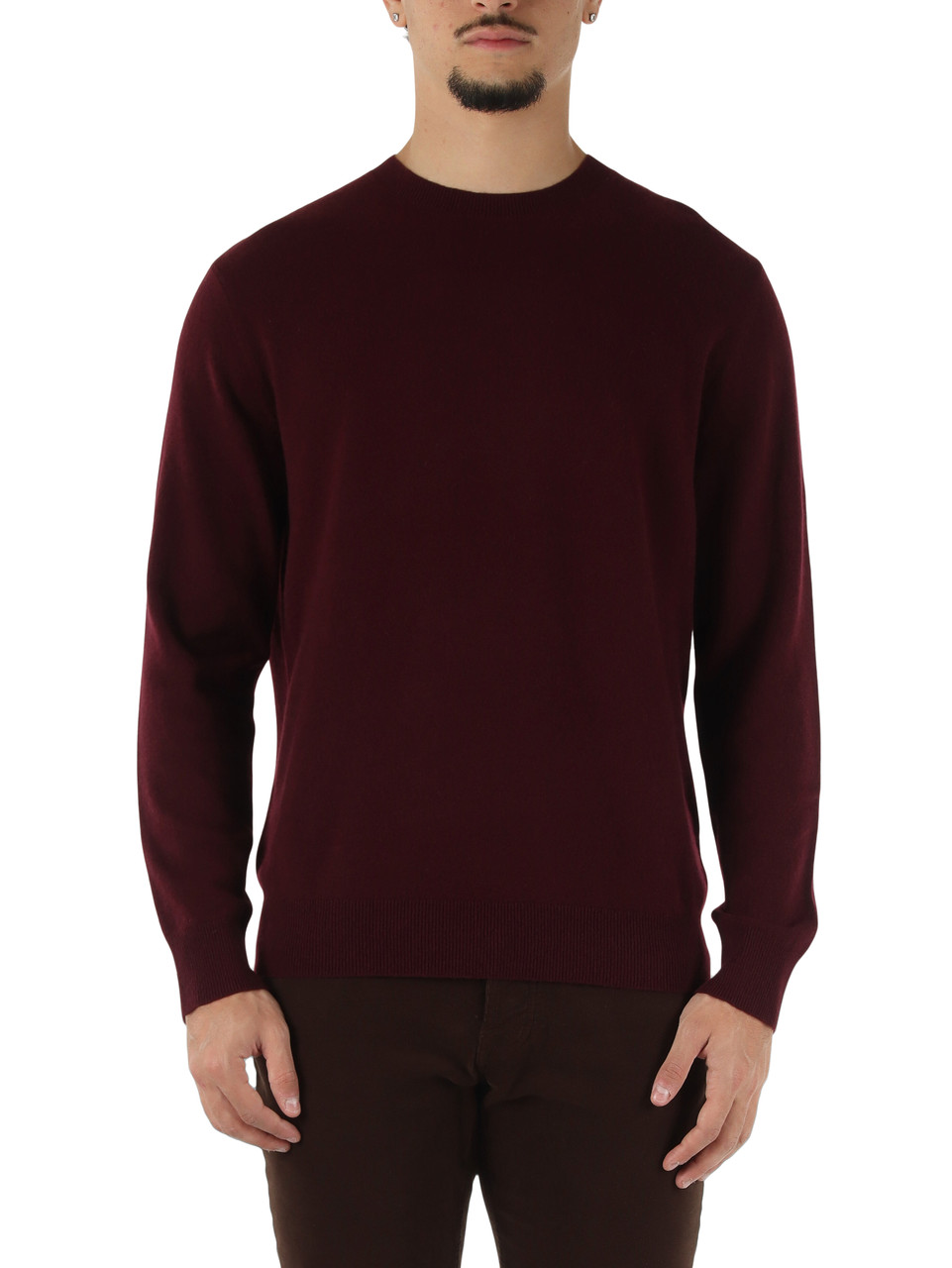 BORDEAUX | Maglia girocollo in lana e cashmere
