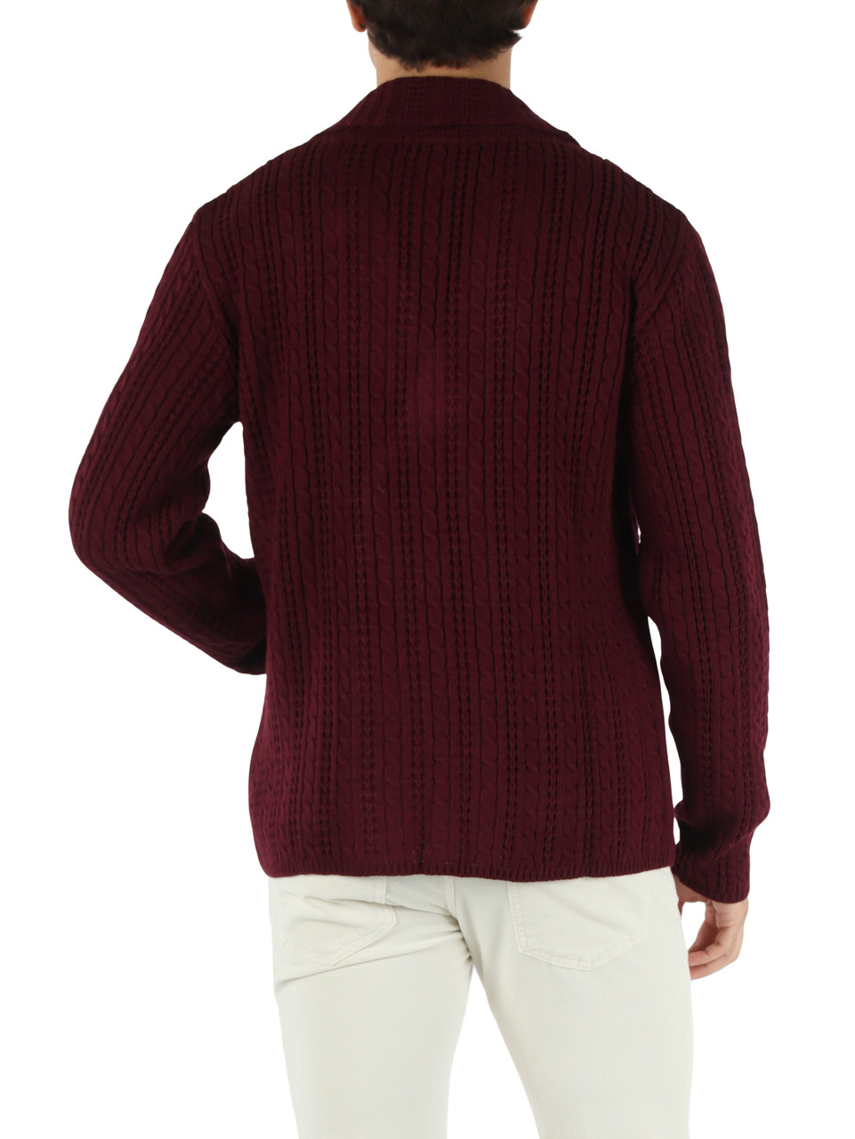 BORDEAUX | Giacca cardigan doppiopetto in misto lana