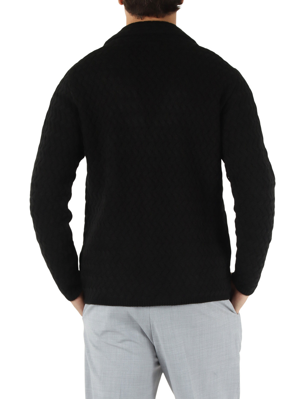 NERO | Giacca cardigan in misto lana