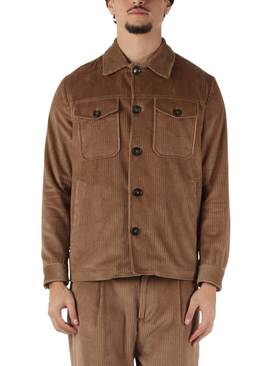 CAMMELLO | Overshirt in velluto di cotone a coste