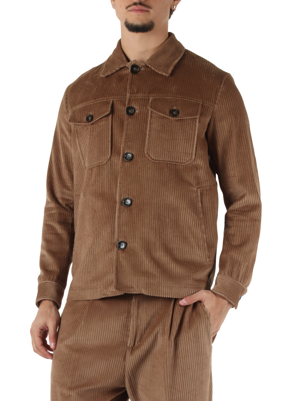 CAMMELLO | Overshirt in velluto di cotone a coste