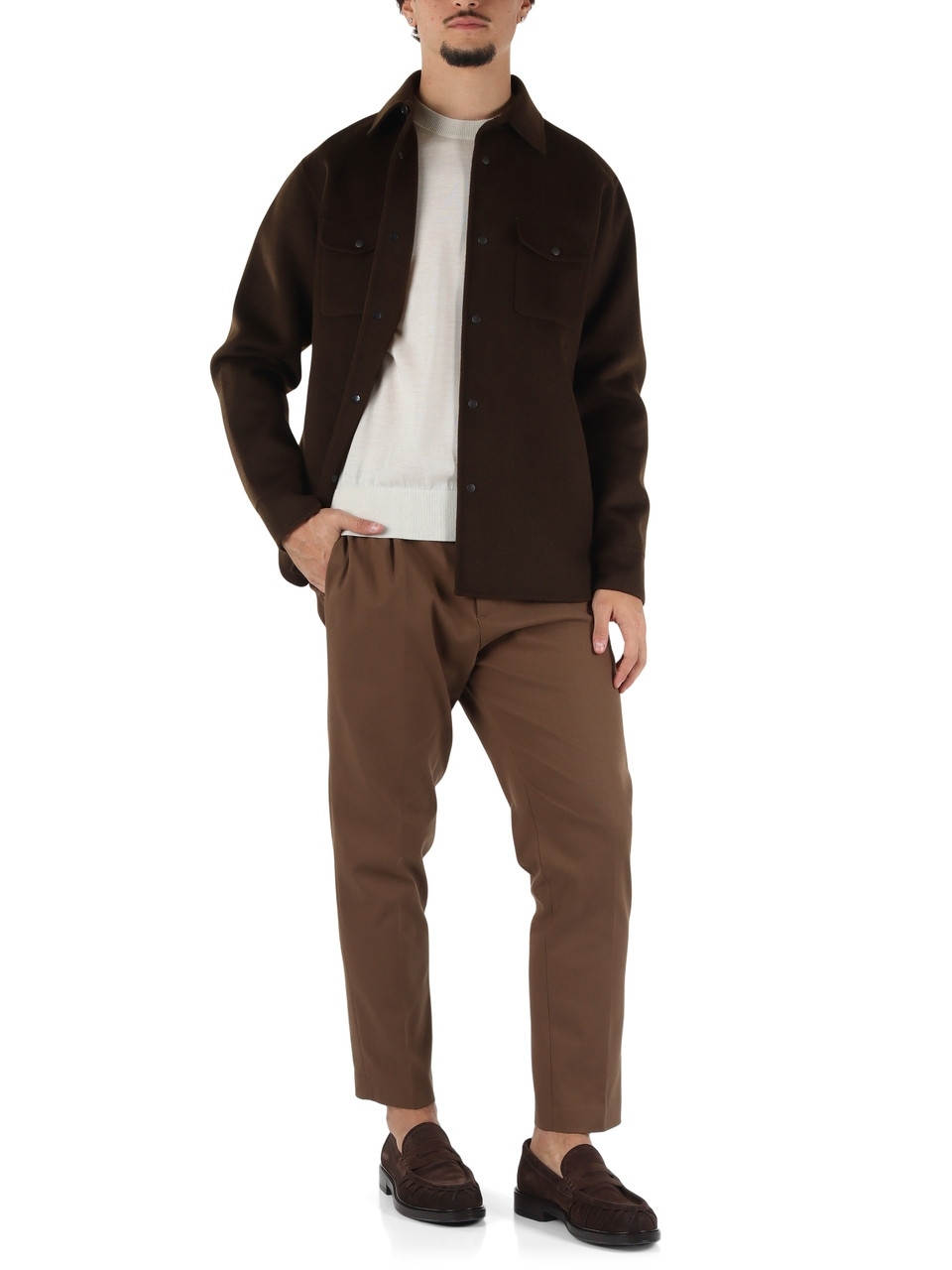 MARRONE | Overshirt 13 in lana double