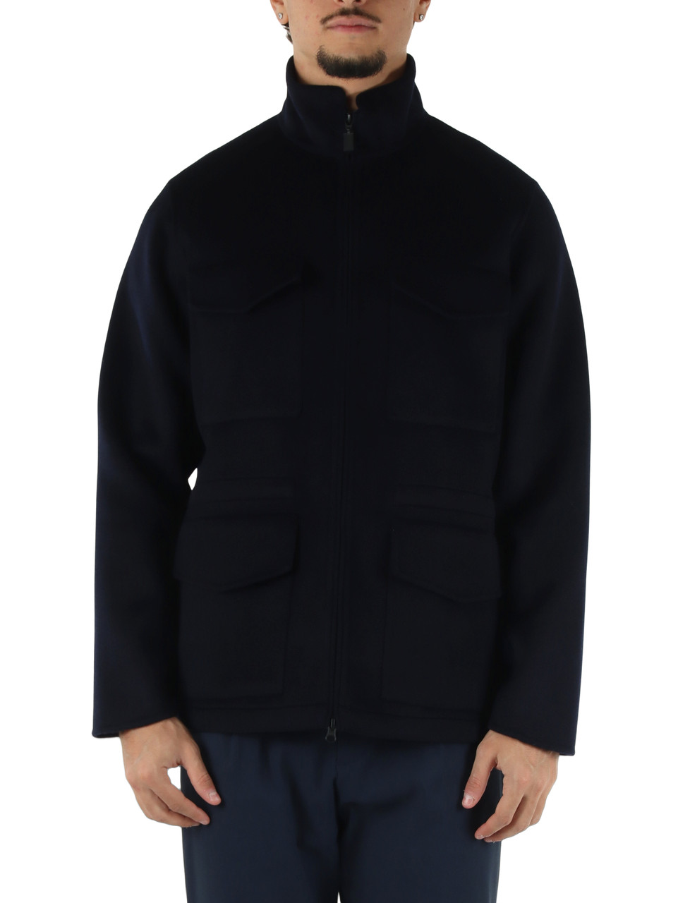 BLU SCURO | Giacca field NELSON in lana double