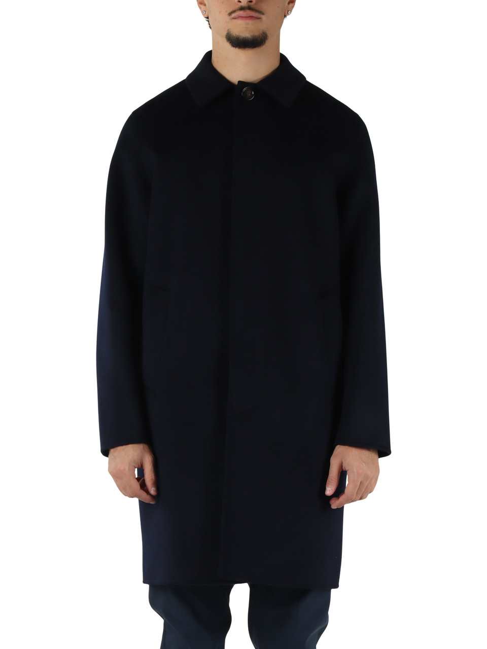 BLU SCURO | Cappotto in lana double VIRTUOSO