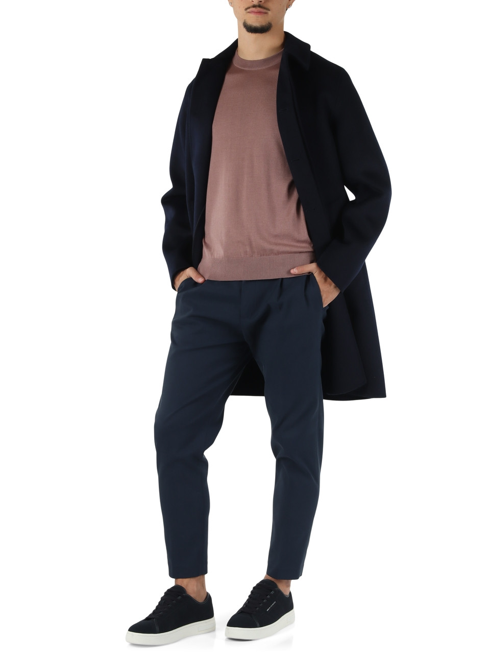 BLU SCURO | Cappotto in lana double VIRTUOSO