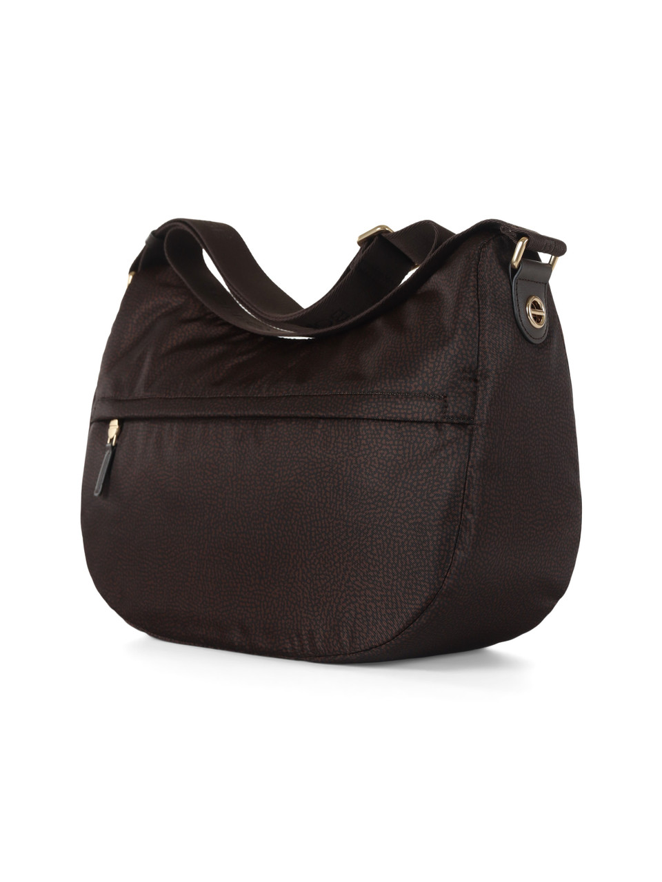 MARRONE | Borsa B-CLUB LUNA Medium in tessuto stampato OP