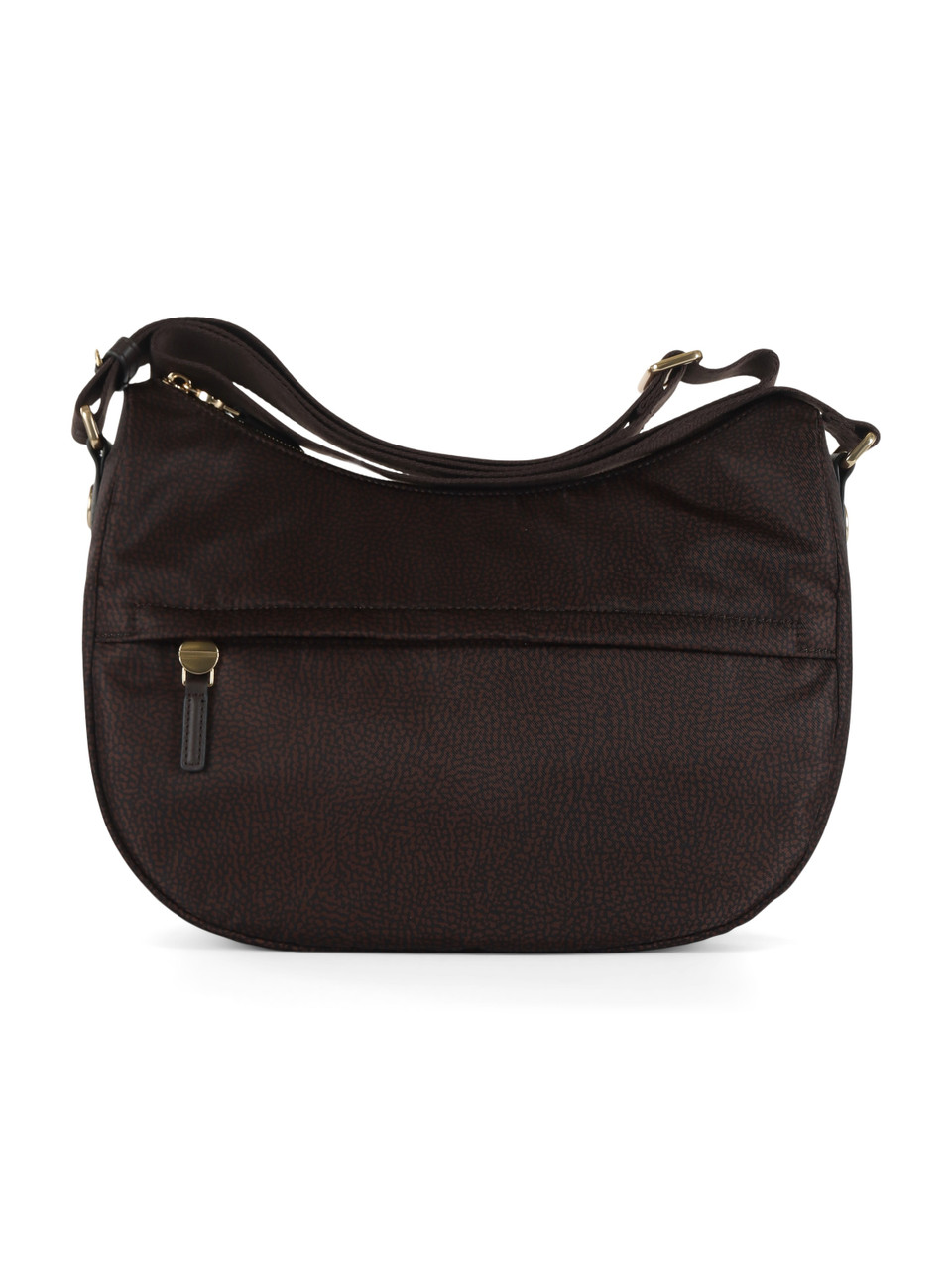 MARRONE | Borsa B-CLUB LUNA Middle in tessuto stampato OP