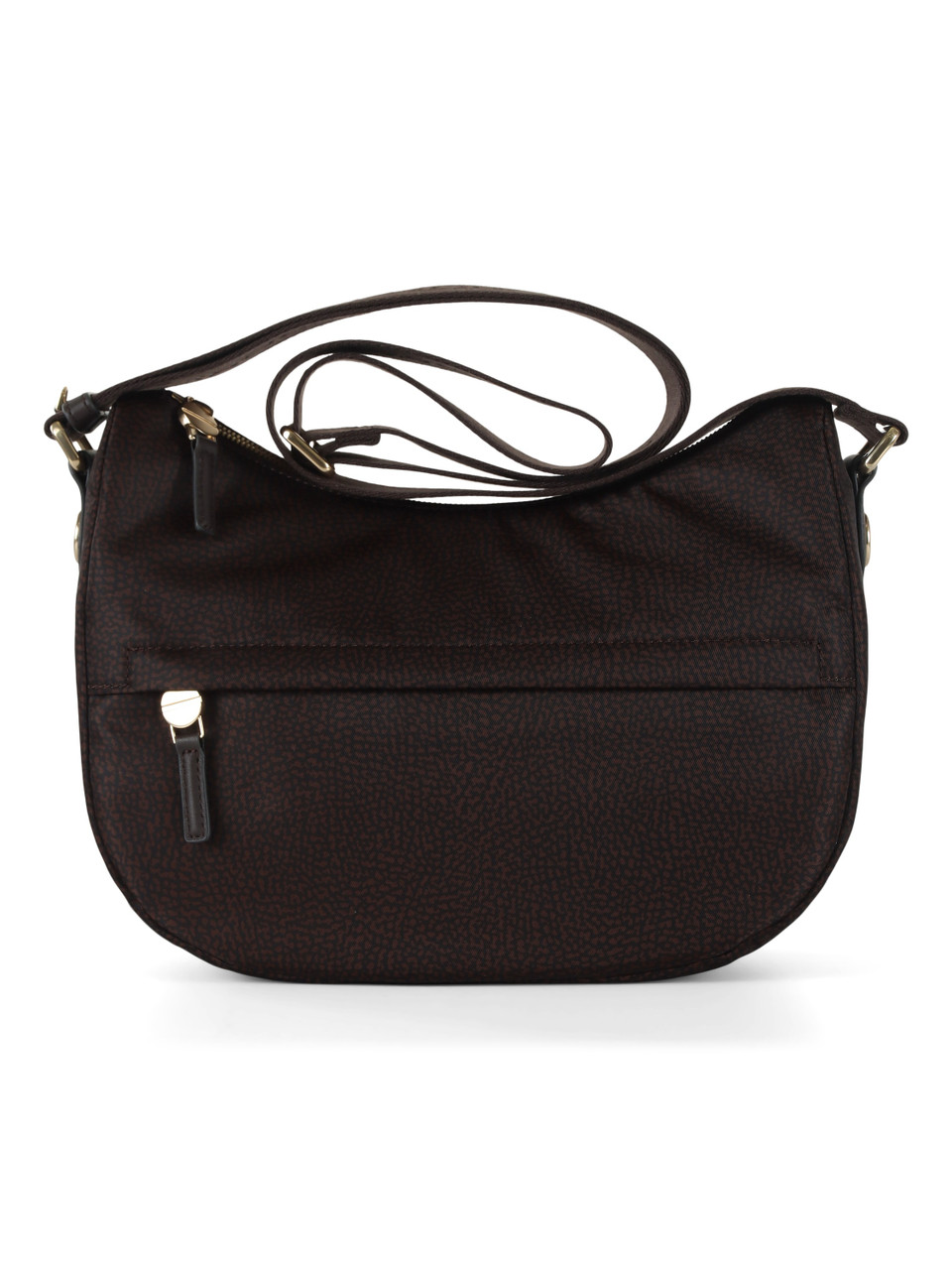 MARRONE | Borsa B-CLUB LUNA Small in tessuto stampato OP