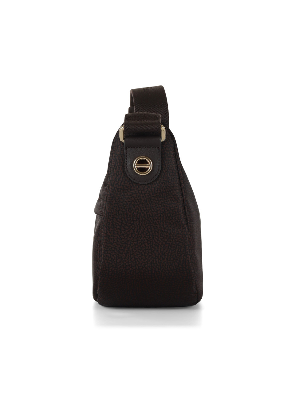 MARRONE | Borsa B-CLUB LUNA Small in tessuto stampato OP