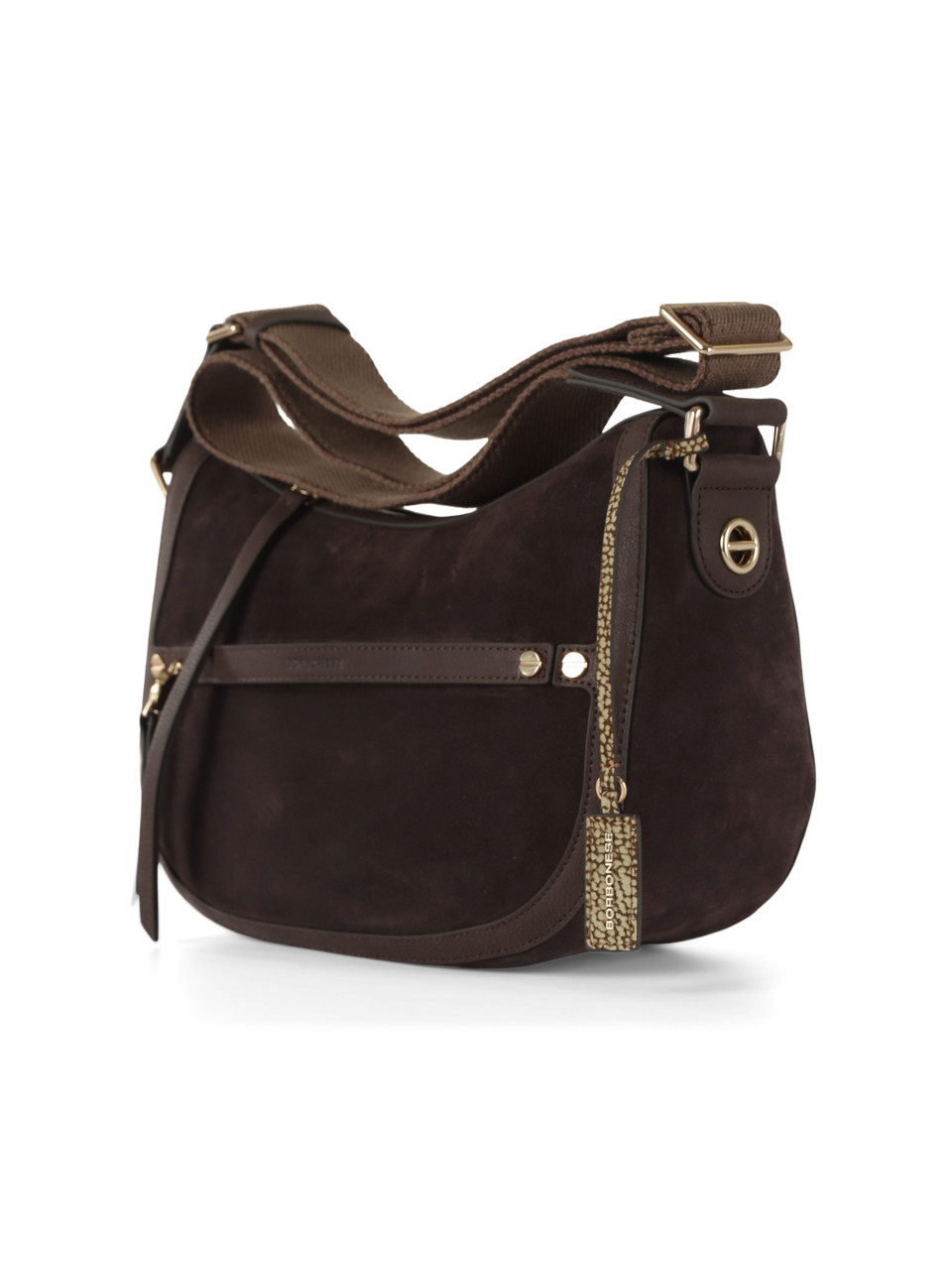 marrone scuro | Borsa a tracolla LUNA Small in suede