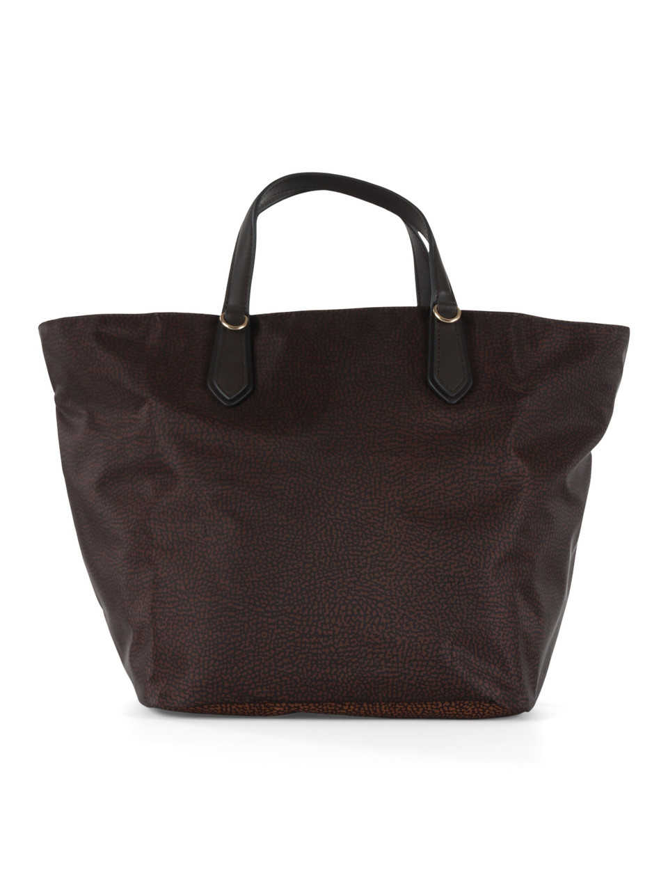 MARRONE | Borsa shopping ESCAPE in tessuto stampato OP