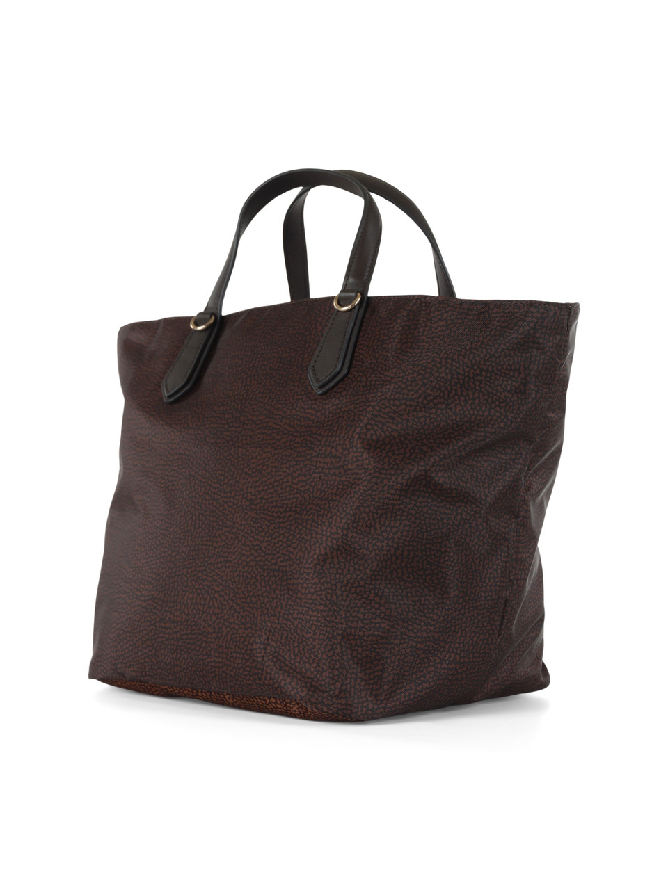 MARRONE | Borsa shopping ESCAPE in tessuto stampato OP