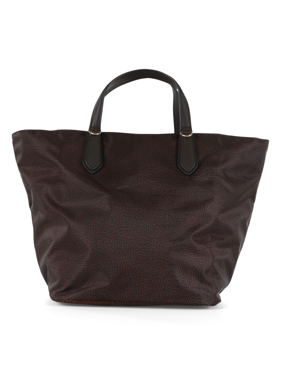 MARRONE | Borsa shopping ESCAPE in tessuto stampato OP