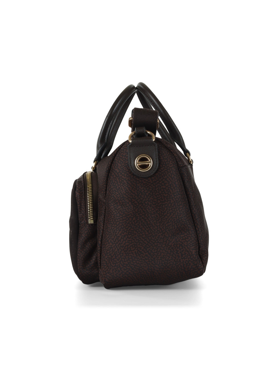 marrone scuro | Borsa B-CLUB BAULETTO Medium in tessuto stampato OP
