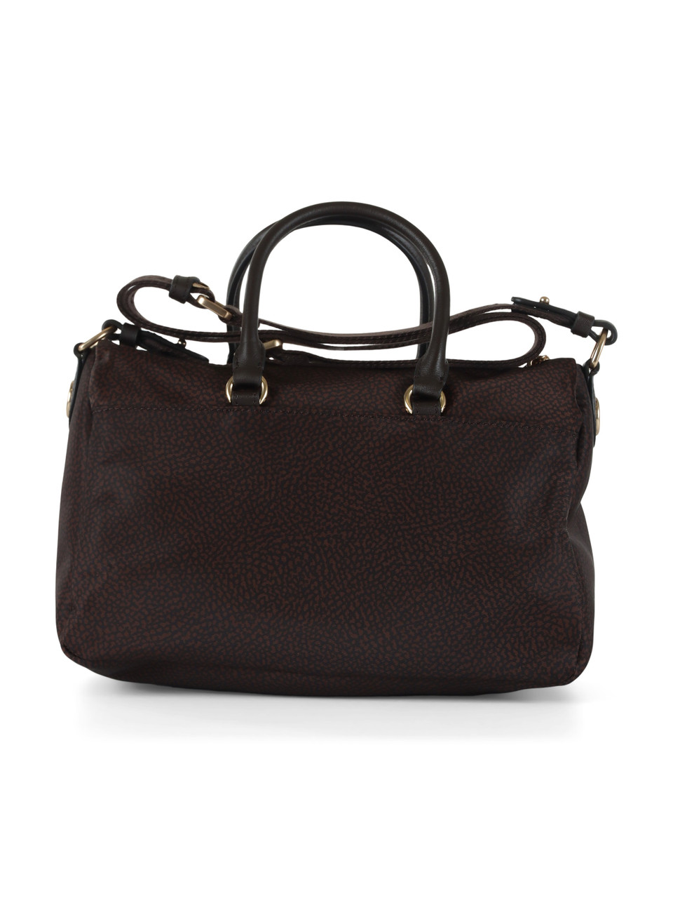 marrone scuro | Borsa B-CLUB BAULETTO Medium in tessuto stampato OP