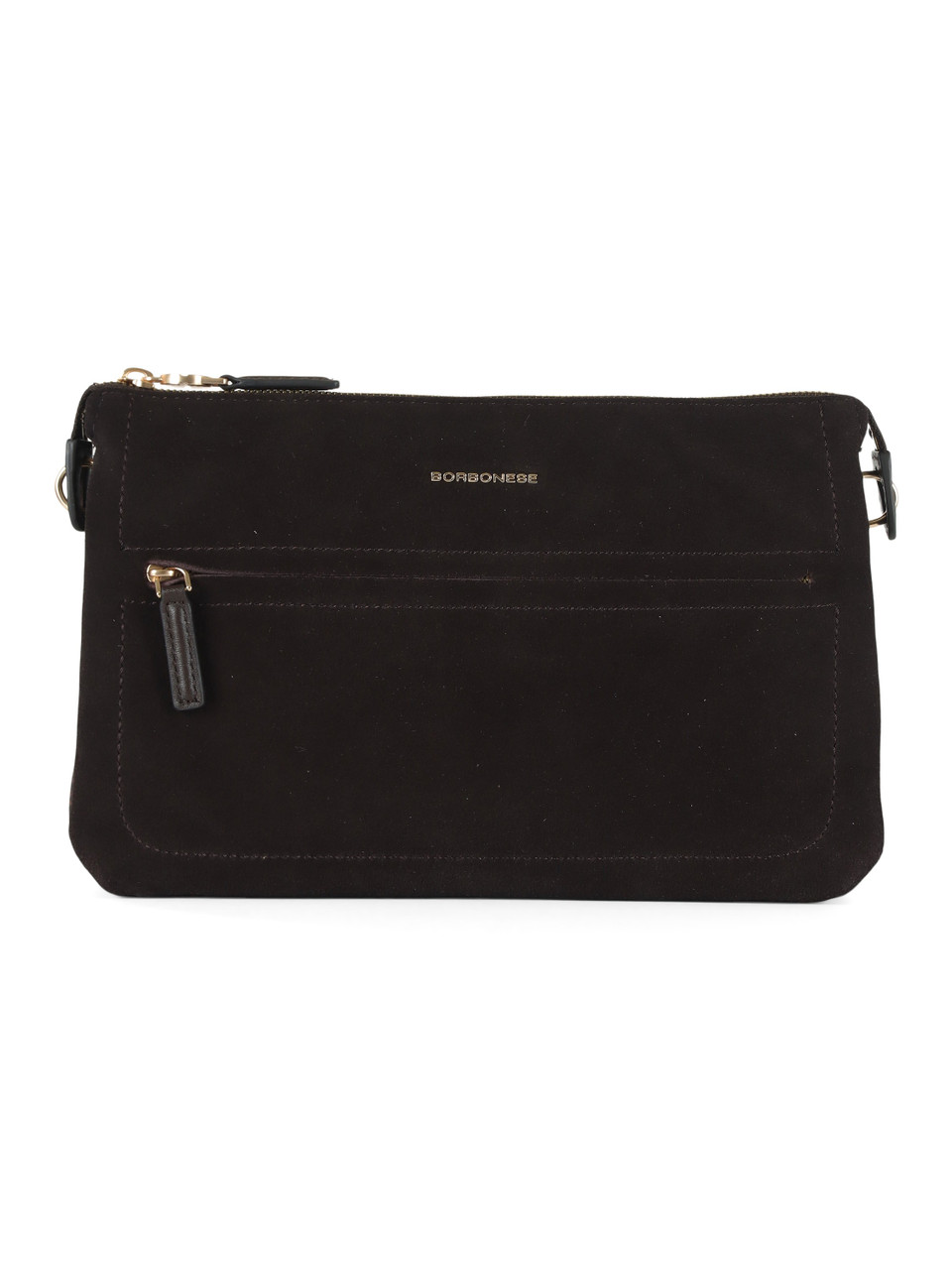 marrone scuro | Borsa B-CLUB CROSS OVER Small in tessuto OP e suede