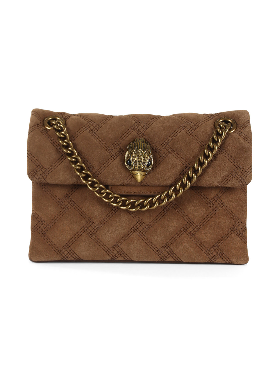 MARRONE | Borsa a tracolla MINI KENSINGTON in pelle e suede