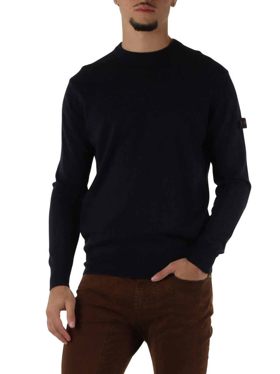BLU SCURO | Maglia in lana e cotone EXMOOR RWS 08
