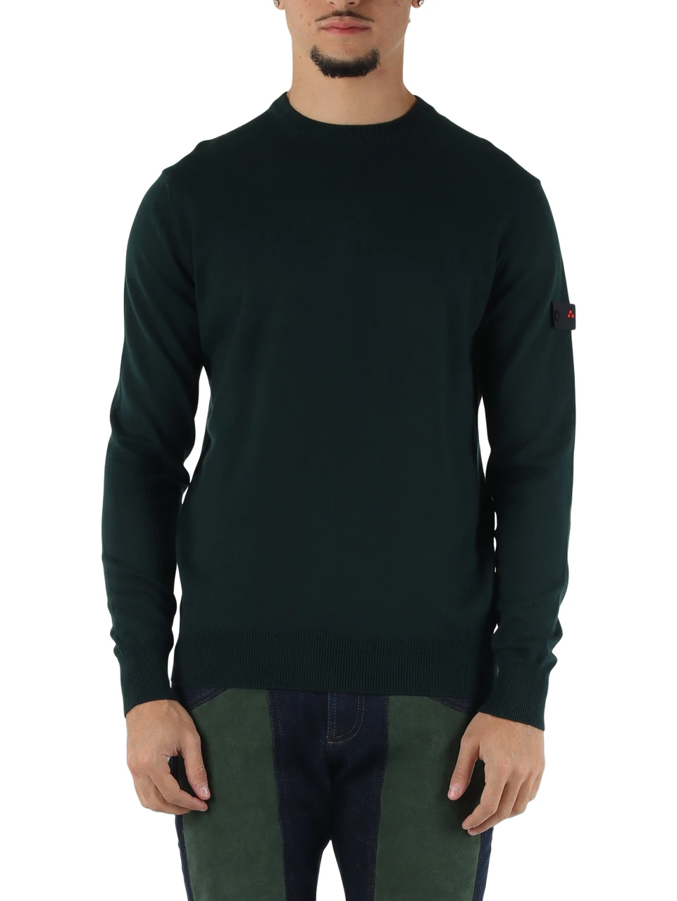 VERDE SCURO | Maglia in lana e cotone EXMOOR RWS 08