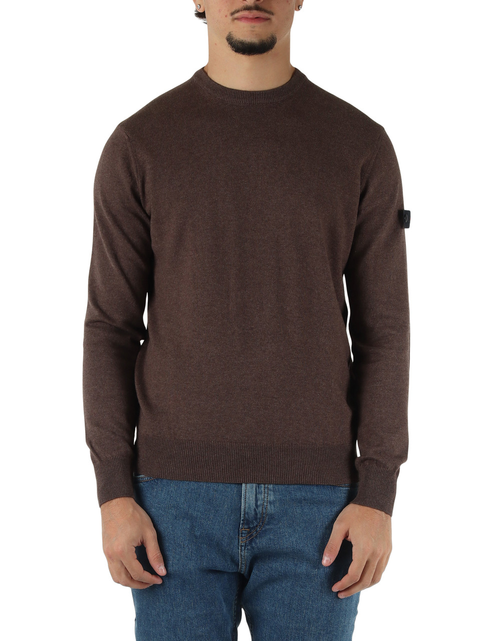 MARRONE | Maglia in lana e cotone EXMOOR RWS 08