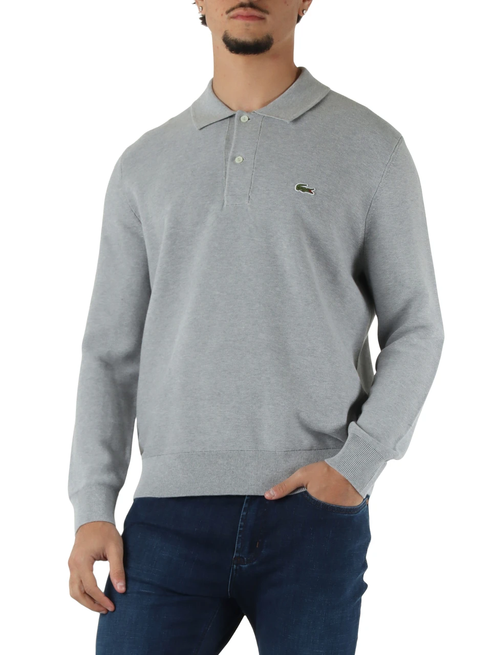 GRIGIO CHIARO | Maglia polo classic fit in cotone
