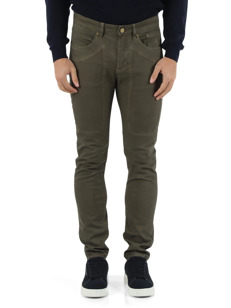 VERDE SCURO | Pantaloni cinque tasche JOHN Slim fit in twill