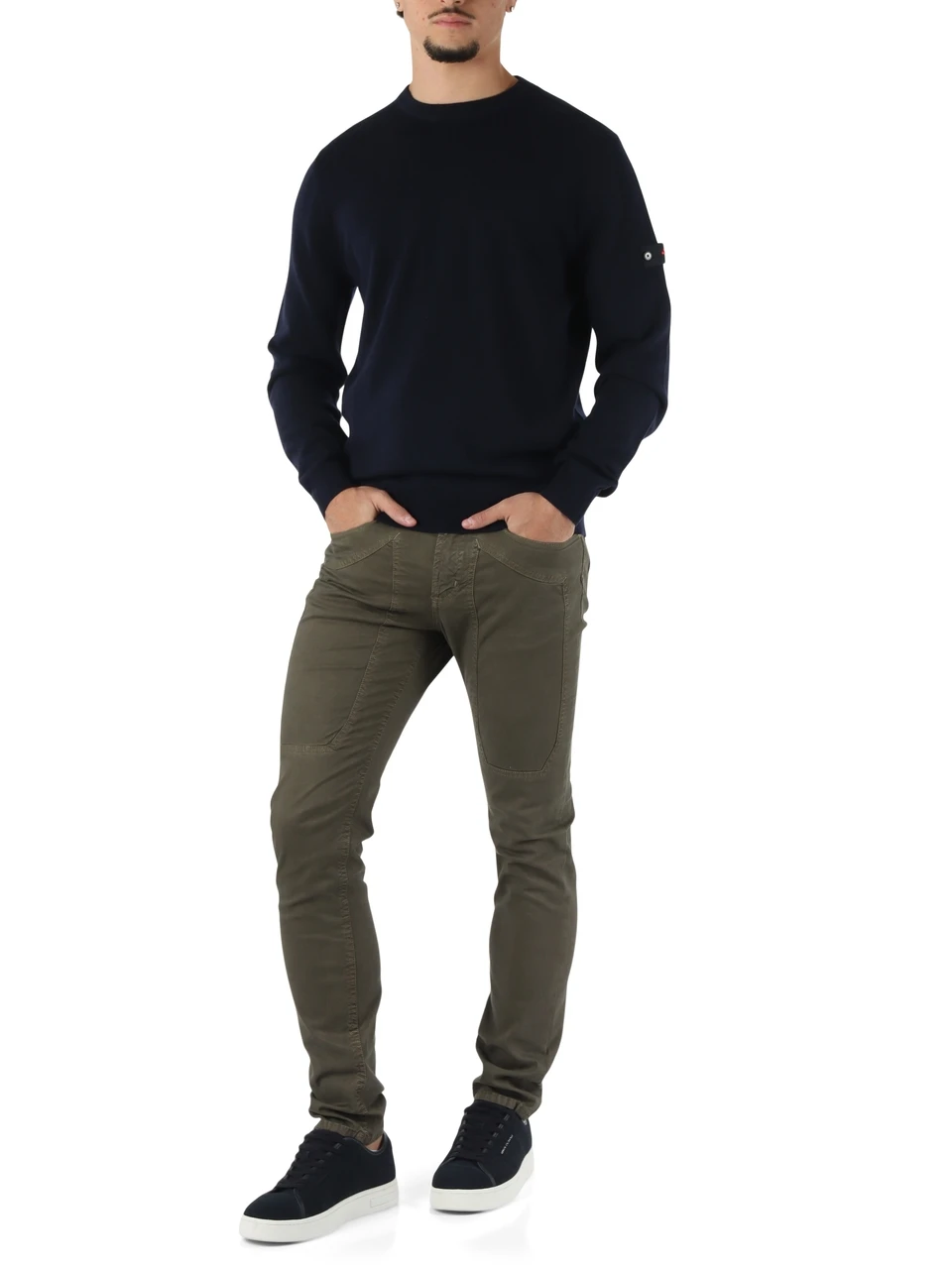 VERDE SCURO | Pantaloni cinque tasche JOHN Slim fit in twill