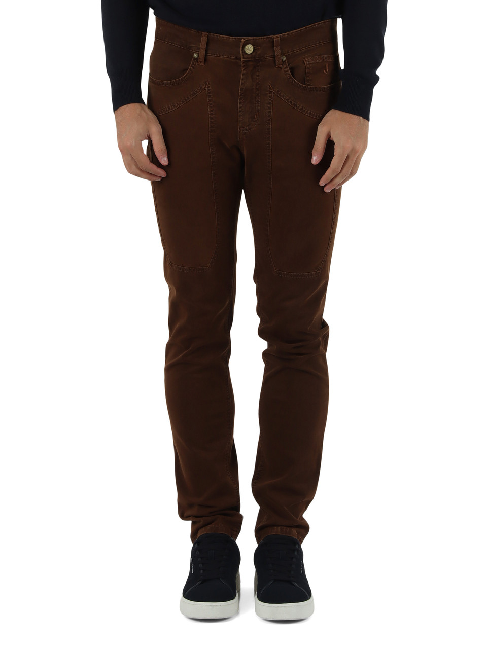 MARRONE | Pantaloni cinque tasche JOHN Slim fit in cotone stretch