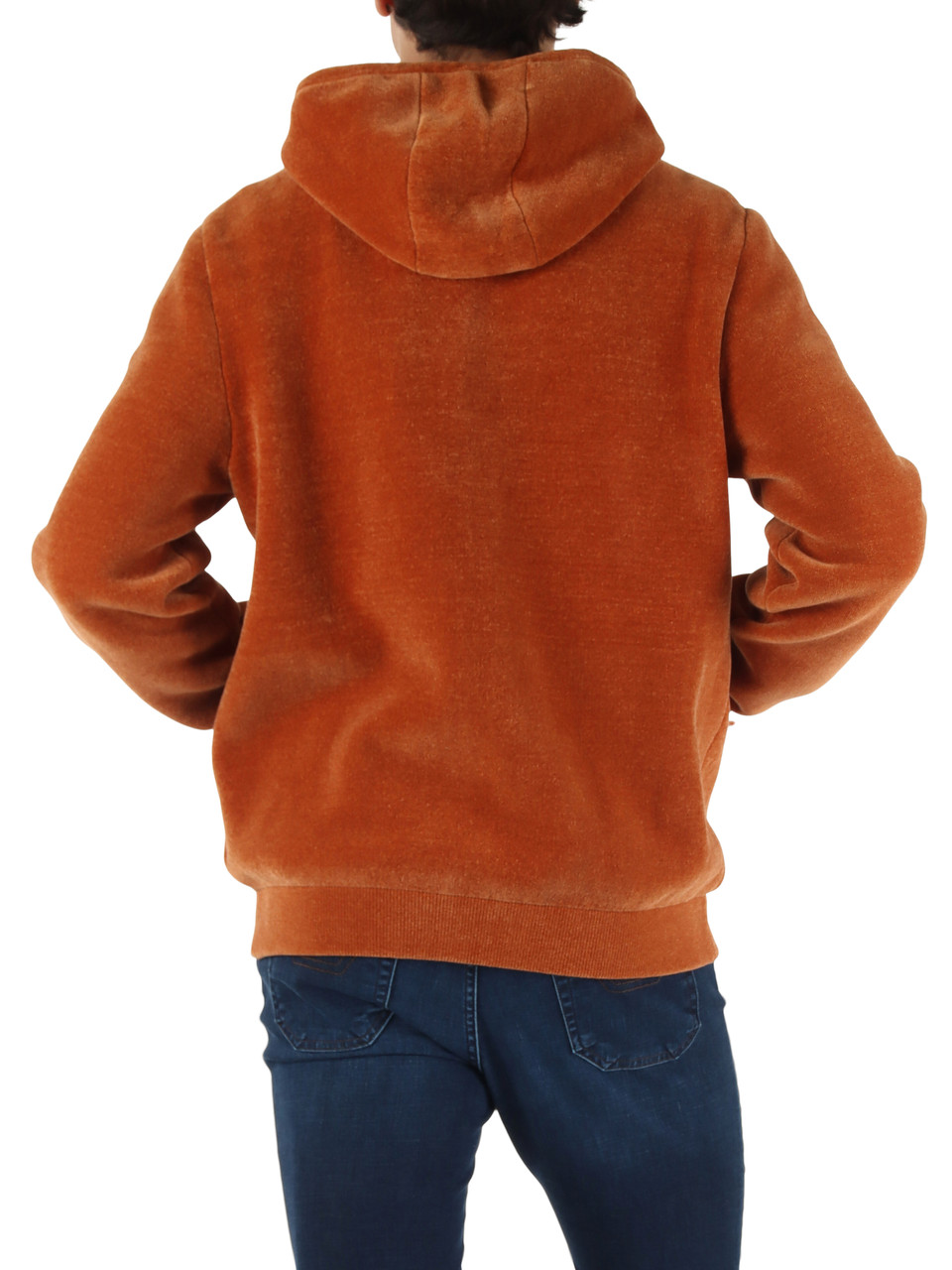 ARANCIONE | Giacca felpa in ciniglia con cappuccio e zip