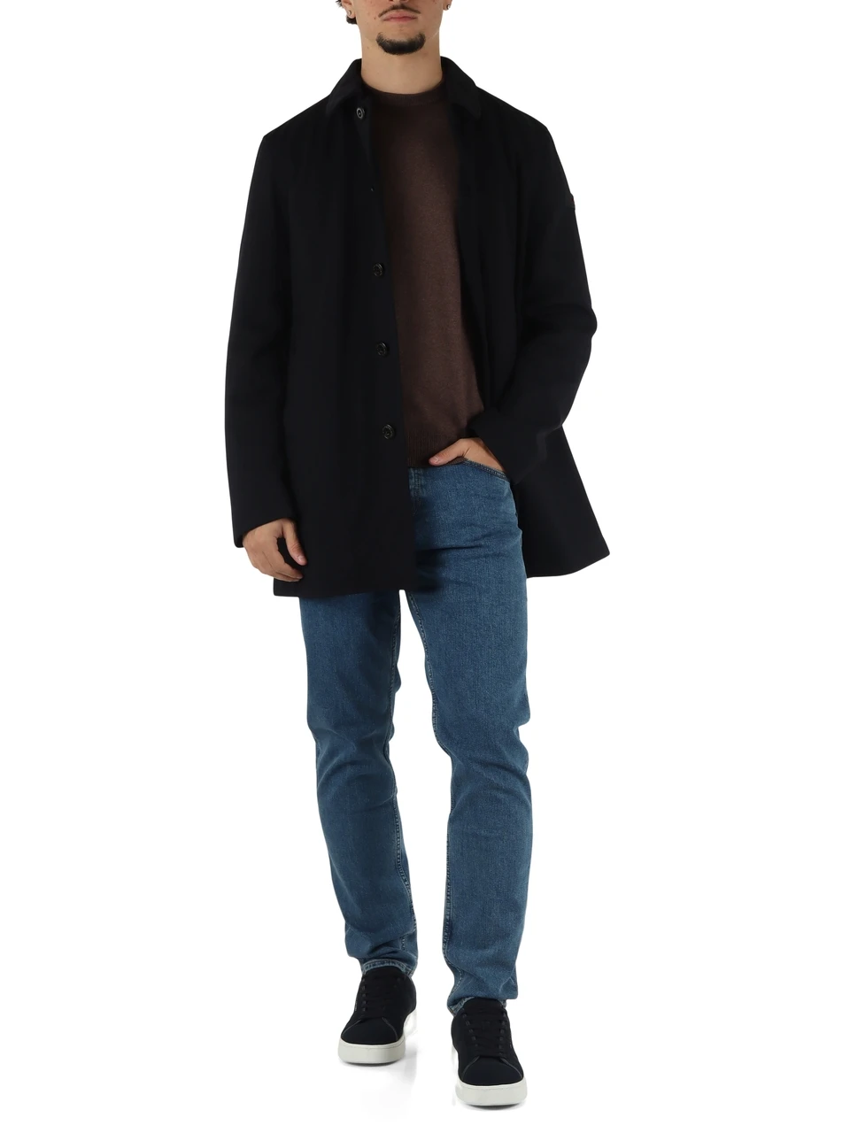 BLU SCURO | Cappotto in tessuto tecnico SUZUKA PAG