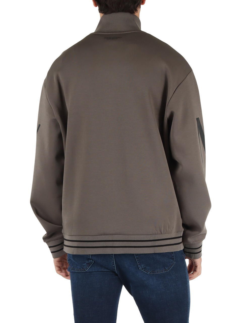 TORTORA | Felpa in misto cotone con zip e stampa logo