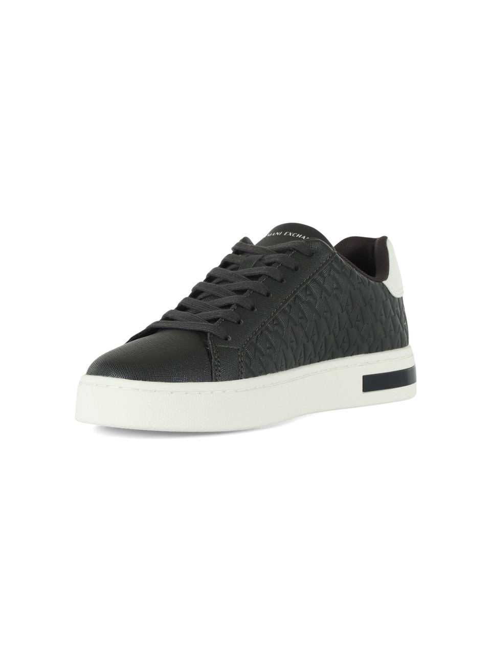 GRIGIO SCURO | Sneakers effetto saffiano con logo impresso