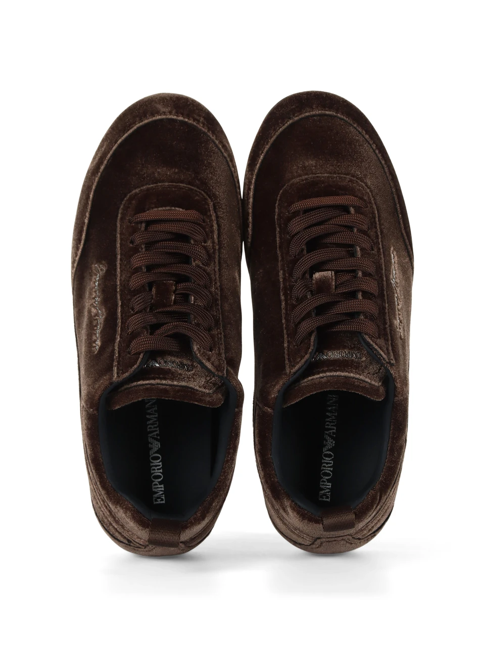 marrone scuro | Sneakers in ciniglia con logo impresso