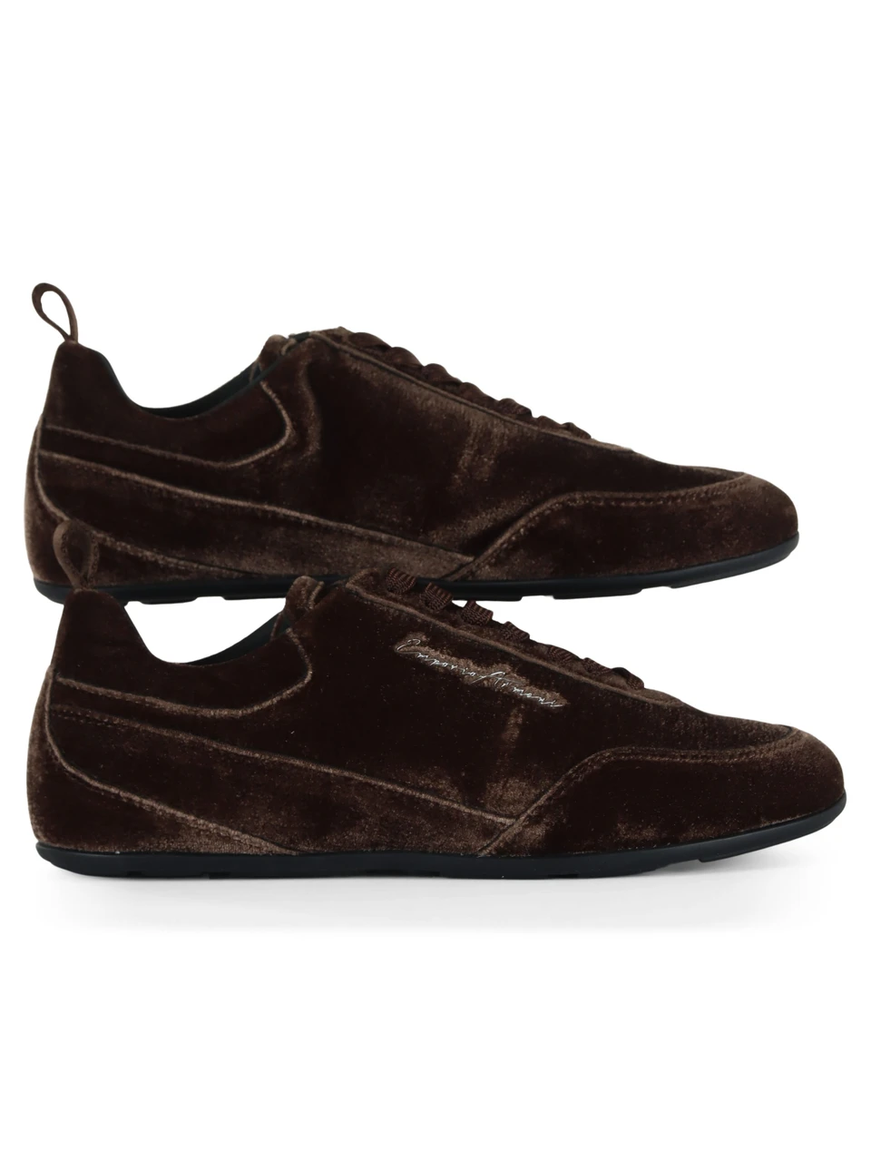 marrone scuro | Sneakers in ciniglia con logo impresso