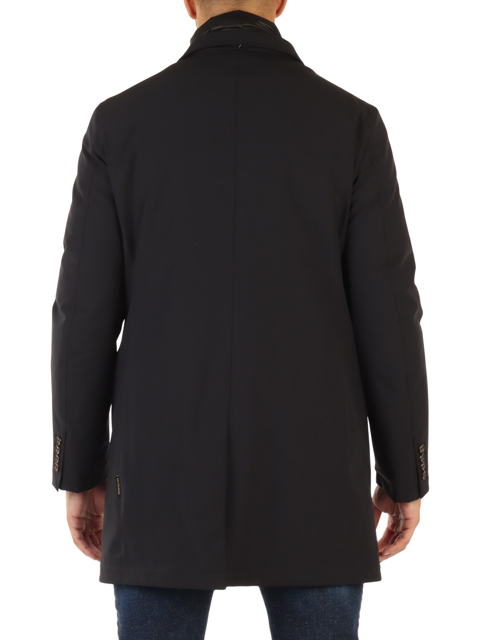 NERO | Giaccone in tessuto stretch waterproof con imbottitura in piuma