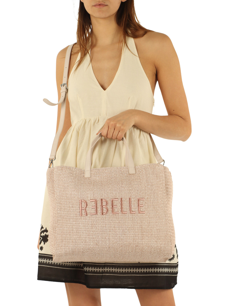 ROSA CHIARO | Borsa a mano in paglia ASHANTI