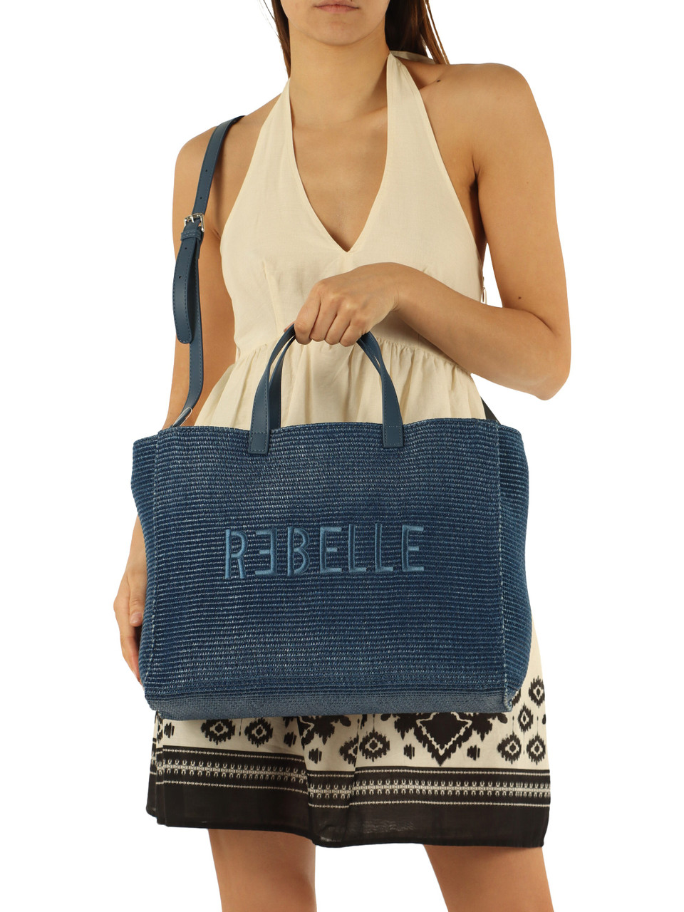 BLU | Borsa a mano in paglia ASHANTI