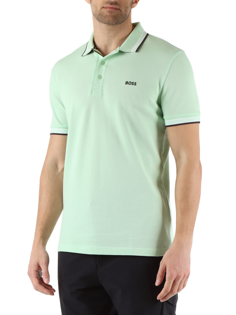 VERDE CHIARO | Polo regular fit in cotone piquet con ricamo logo