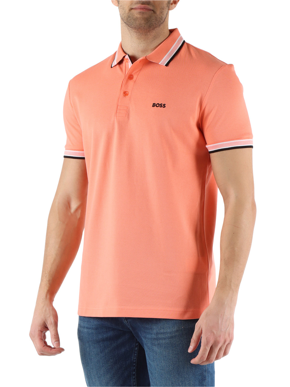 SALMONE | Polo regular fit in cotone piquet con ricamo logo